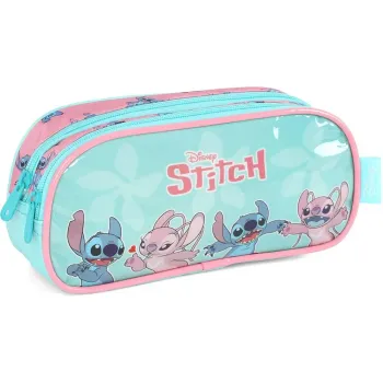 ESTOJO ESCOLAR LUXCEL DUPLO STITCH VERDE EI41534SC - Foto 2