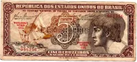 C111 - 5 Cruzeiros - Série 001 - Índio - Data: 1961 - BC