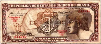 C111 - 5 Cruzeiros - Série 003 - Índio - Data: 1961 - BC