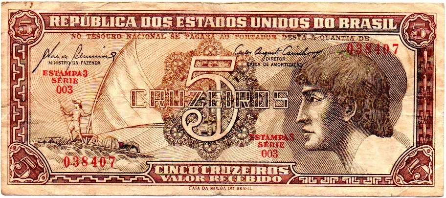 C111 - 5 Cruzeiros - Série 003 - Índio - Data: 1961 - BC