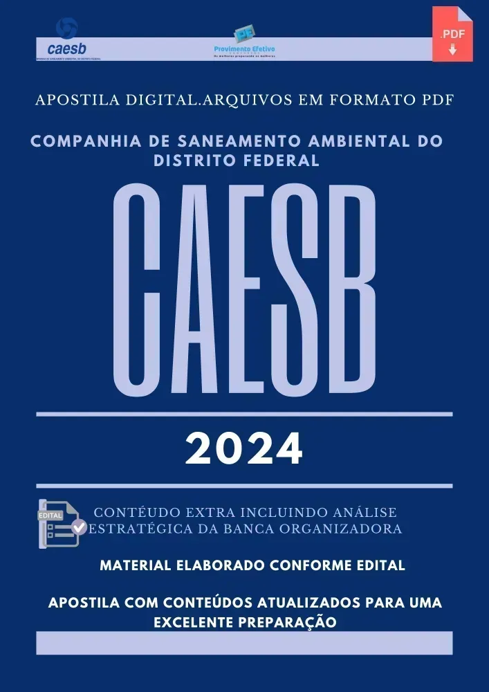 Apostila CAESB 2024 Engenheiro Civil - Analista Sistemas de Saneamento Imagem