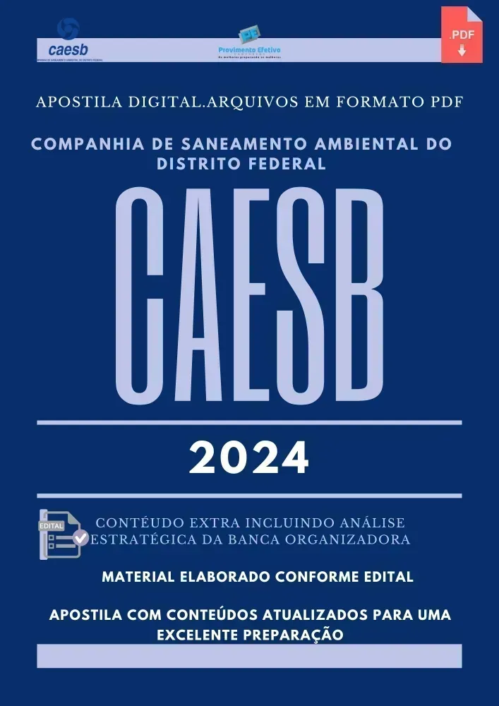 Apostila CAESB 2024 Engenheiro Eletrônico - Analista de Sistemas de Saneamento Imagem