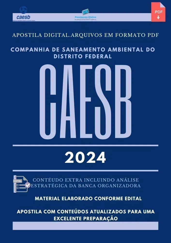 Apostila CAESB 2024 Engenheiro Mecânico - Analista Sistemas de Saneamento