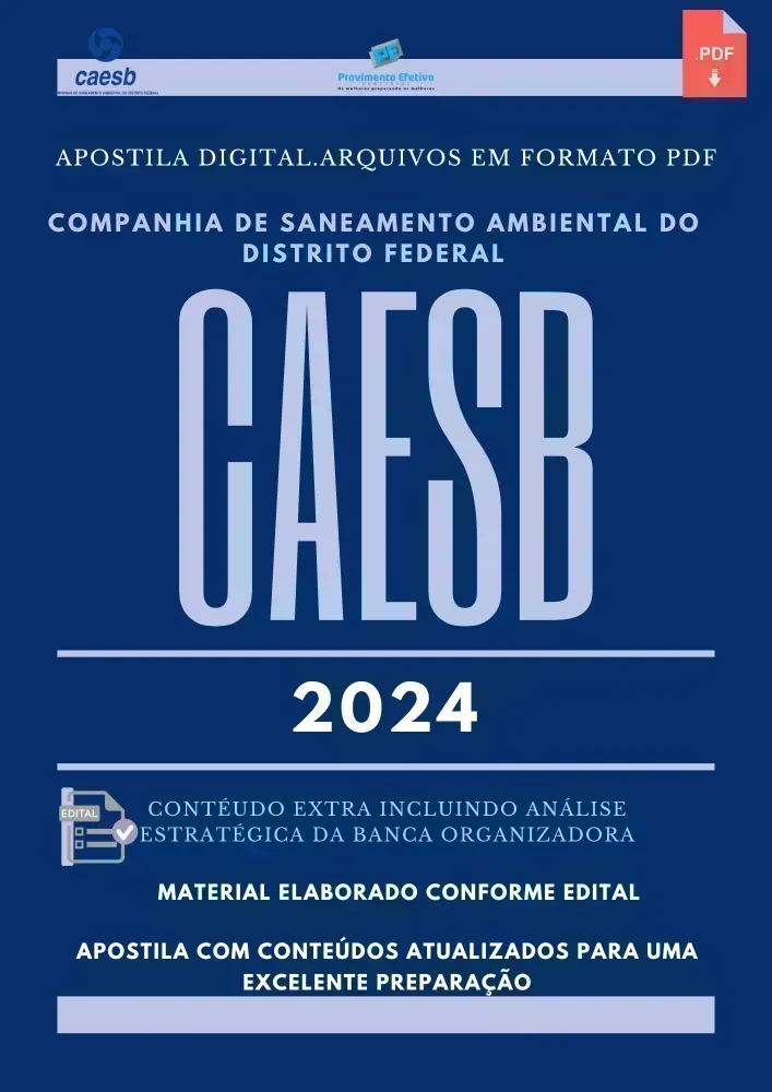 Apostila CAESB 2024 Técnico de Telecomunicações - Técnico Sistemas de Saneamento