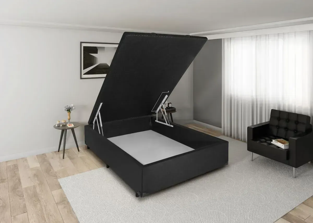 base baú casal Standard 1,38 Blindada Acartonado 42 cm Alto Nivel