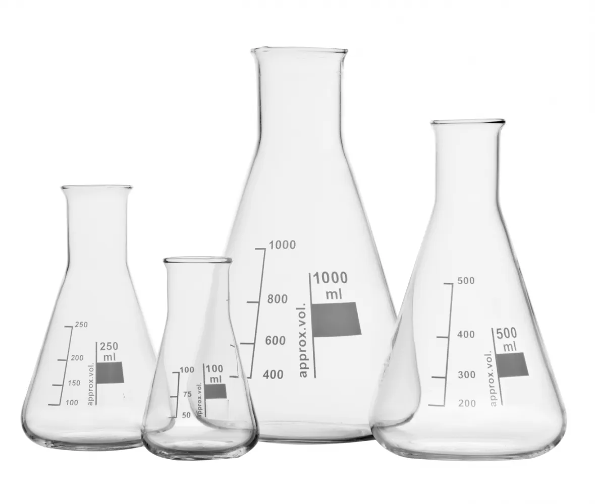Erlenmeyer De Vidro Boca Estreita Graduado Imagem