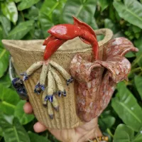 Cachepô Beija Flor Tesoura e Bromelia (16x16cm) - Foto 5
