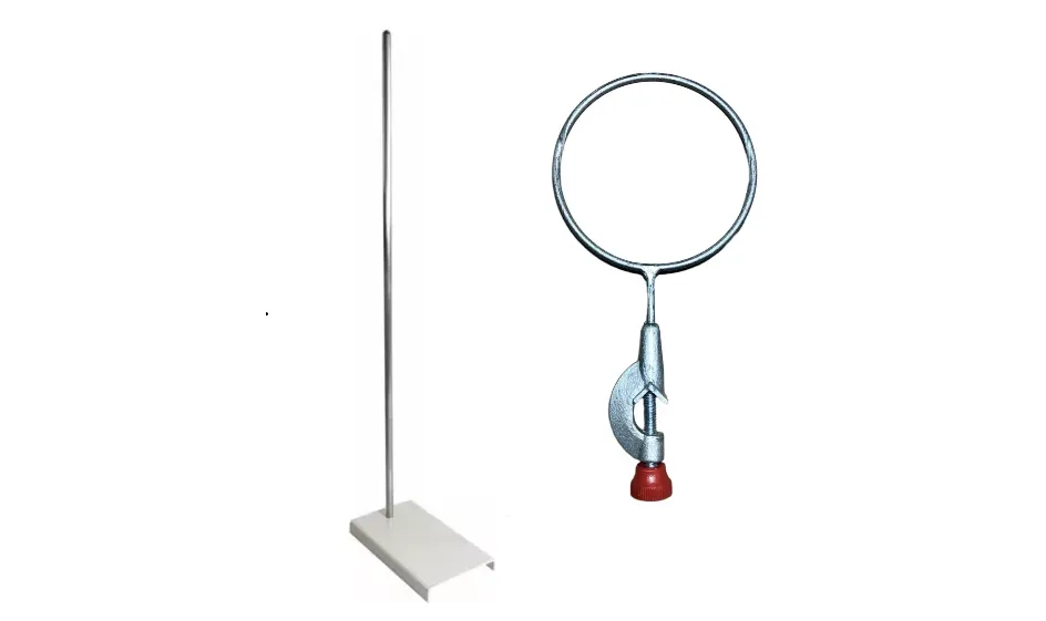 Kit Suporte Universal Para Laboratorio E Anel De Ferro Com Mufa