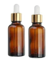 Frasco Conta Gotas 30 ml de Vidro Âmbar Tampa Dourada - Foto 2