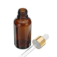 Frasco Conta Gotas 30 ml de Vidro Âmbar Tampa Dourada - Foto 3