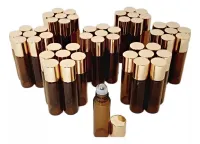 Frascos vidro Âmbar Rollon 5ml Tampa Dourada - Foto 3