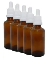 Frasco Conta Gotas de Vidro Âmbar Tampa Lacre Branca - Foto 2