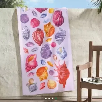 TOALHA DE BANHO PRAIA ESTAMPADA CONCHA 