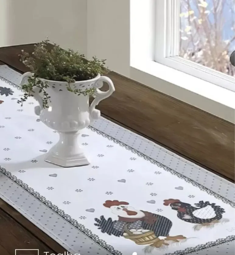Caminho de Mesa Dohler Clean Renova Estampado Digital lia 45cm x 1,60m Imagem