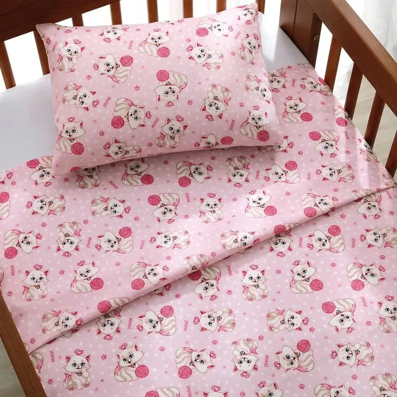 Jogo de Berço Döhler Baby Gatinha Rosa 3 peças Imagem