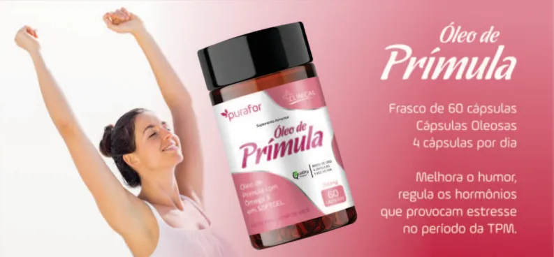 OLEO DE PRIMULA 60 CAPS 500MG - Purafor Imagem