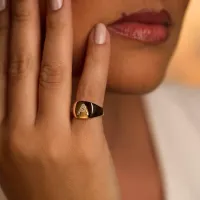 Anel Dedinho Ajustável Personalizado com Inicial Cravejada - Foto 2