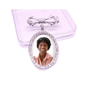 Pingente Relicário Para Buque de Noiva Personalizado com foto Colocada