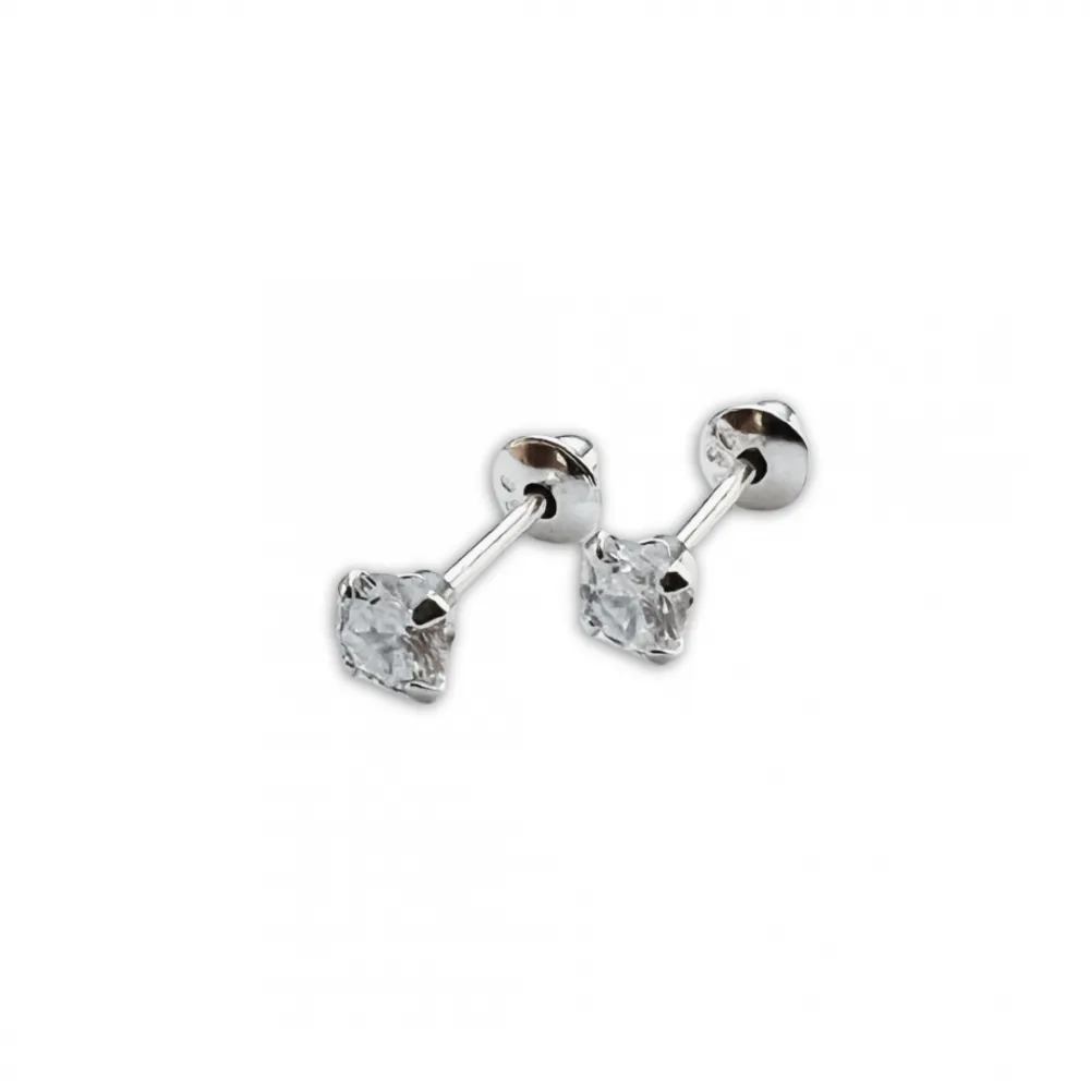 Brinco  prata 925 pedra 3,5 mm - BFB132