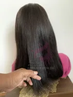 Pamela HUMANA Liso 50cm  300 gramas Lace Front HD humana  cabelo brasileiro repartição LivreBig®  - Foto 10
