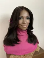 Pamela HUMANA Liso 50cm  300 gramas Lace Front HD humana  cabelo brasileiro repartição LivreBig®  - Foto 2