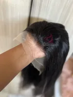 Pamela HUMANA Liso 50cm  300 gramas Lace Front HD humana  cabelo brasileiro repartição LivreBig®  - Foto 14