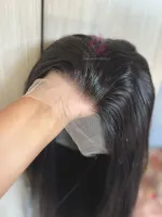 Pamela HUMANA Liso 50cm  300 gramas Lace Front HD humana  cabelo brasileiro repartição LivreBig®  - Foto 4