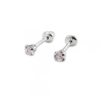 Brinco  prata 925 pedra branca 2 mm - BFB05 - Foto 2