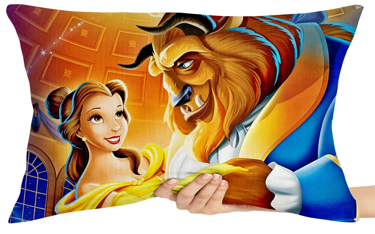 Capa de Almofada ou Travesseiro A Bela e a Fera dança Imagem