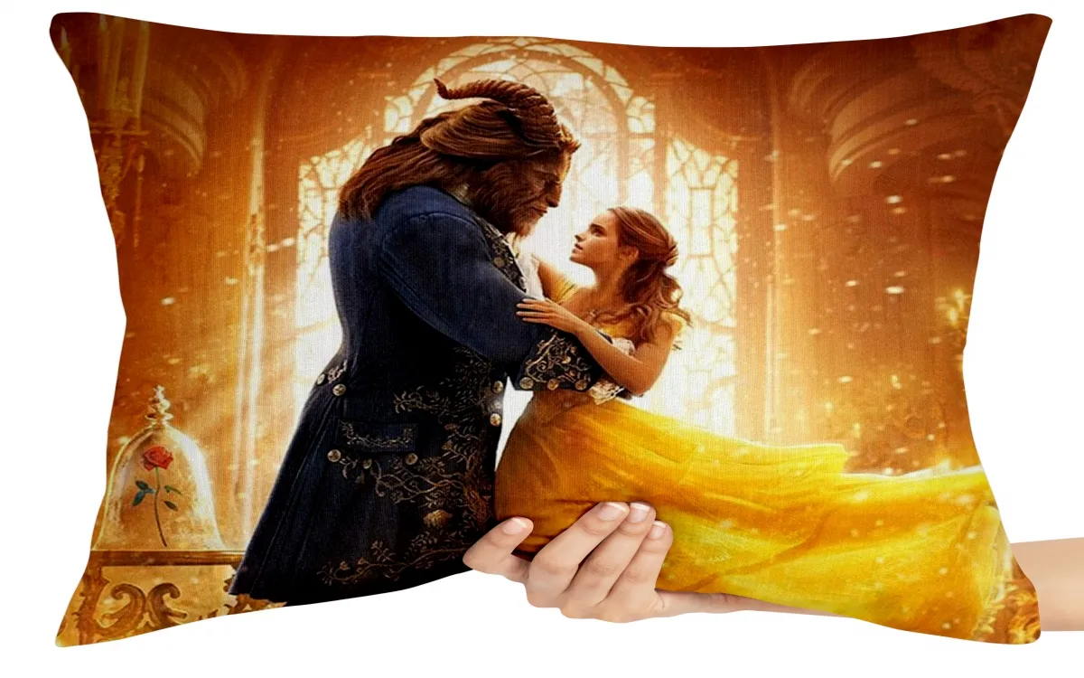 Capa de Almofada ou Travesseiro A Bela e a Fera live action Imagem