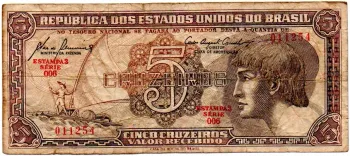 C111 - 5 Cruzeiros - Série 006 - Índio - Data: 1961 - BC