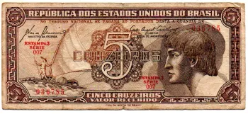 C111 - 5 Cruzeiros - Série 007 - Índio - Data: 1961 - BC