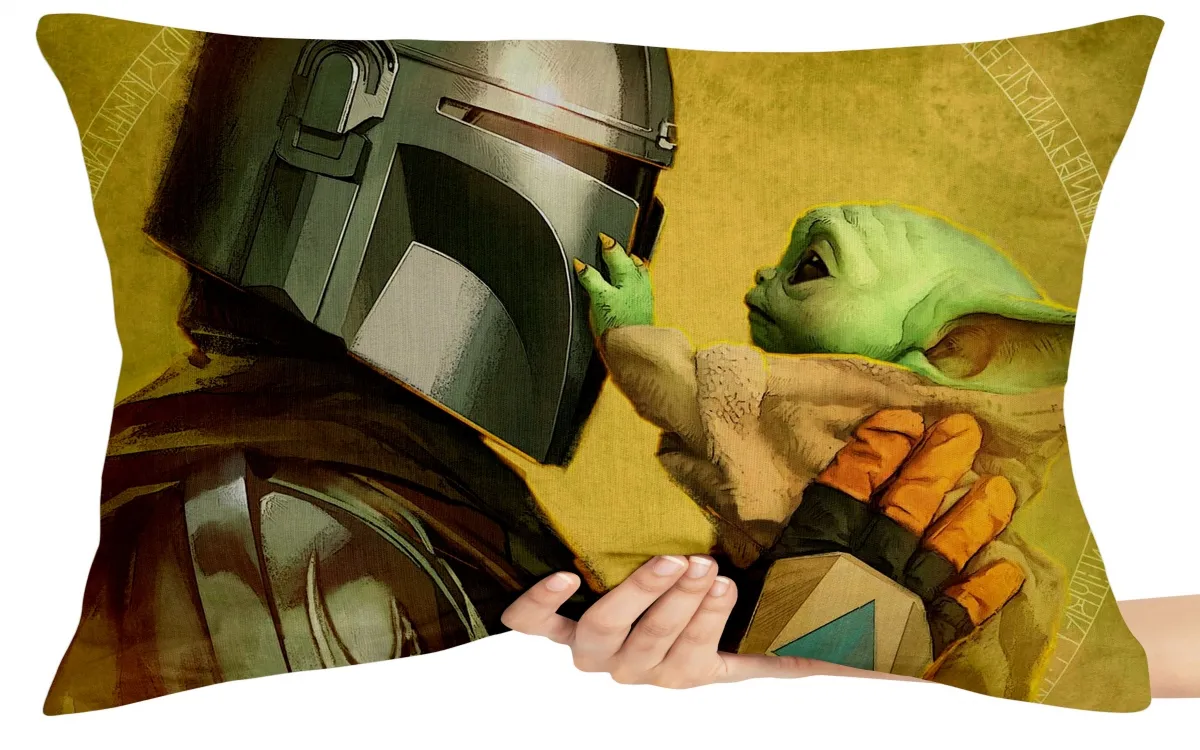 Capa de Almofada ou Travesseiro Mandalorian e Grogu