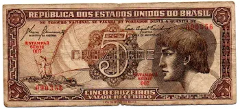C111 - 5 Cruzeiros - Série 007 - Índio - Data: 1961 - UTG