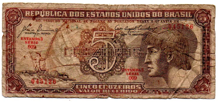 C111 - 5 Cruzeiros - Série 009 - Índio - Data: 1961 - UTG