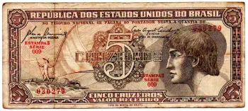 C111 - 5 Cruzeiros - Série 009 - Índio - Data: 1961 - MBC