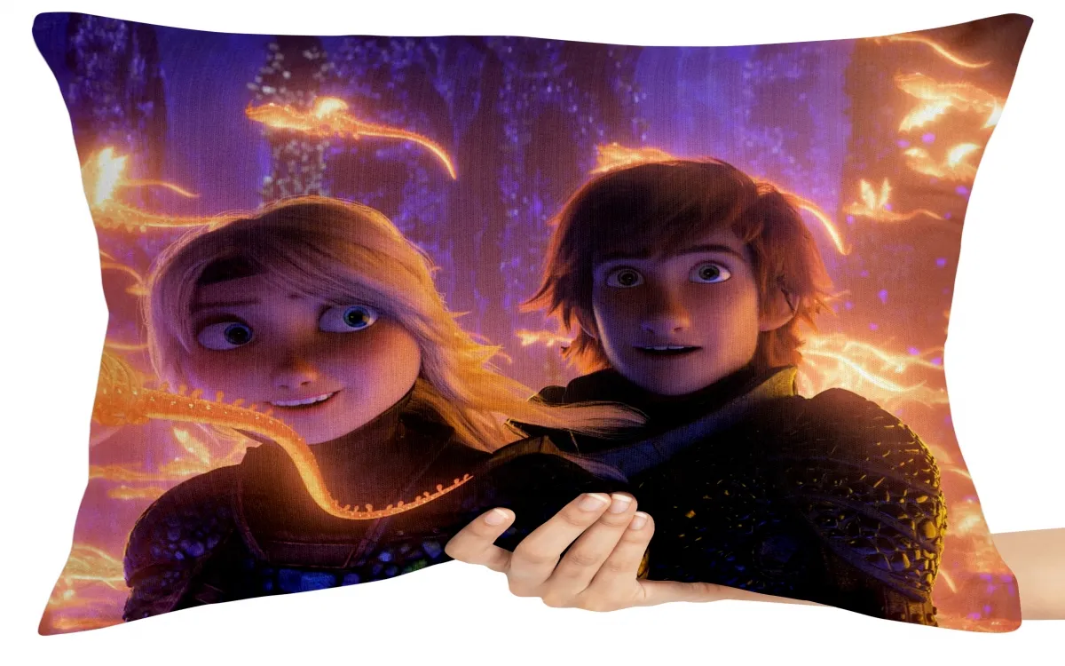 Capa de Almofada ou Travesseiro Soluço e Astrid Imagem