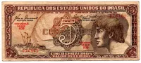 C111 - 5 Cruzeiros - Série 009 - Índio - Data: 1961 - MBC