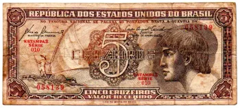 C111 - 5 Cruzeiros - Série 010 - Índio - Data: 1961 - MBC