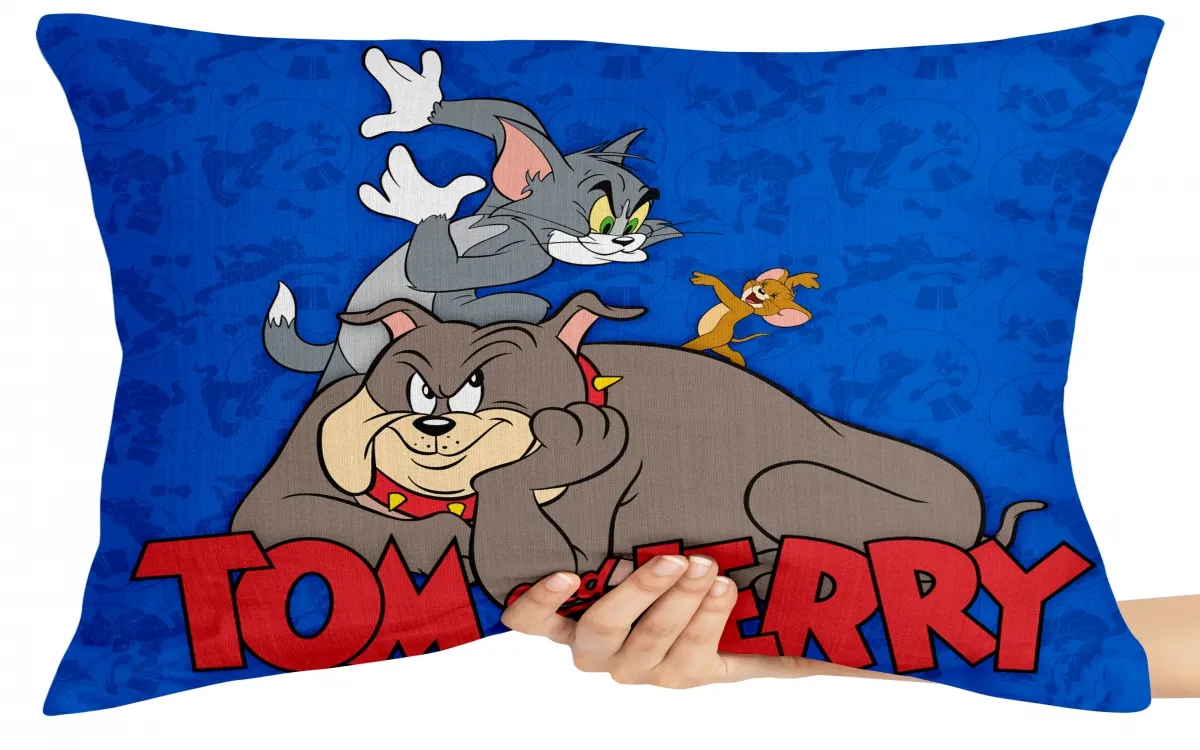 Capa de Almofada ou Travesseiro Tom e Jerry Spike