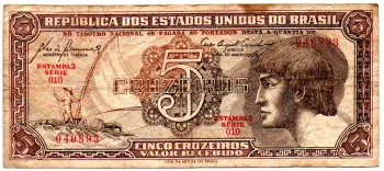 C111 - 5 Cruzeiros - Série 010 - Índio - Data: 1961 - BC