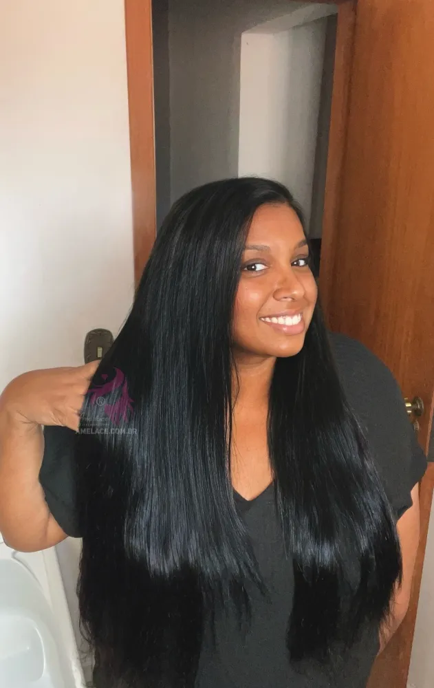 ISA 60/65cm  versao  350 gramas Lace Front UltraHD humana AlBan cabelo brasileiro repartição  LivreBigPlus® Imagem