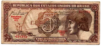 C111 - 5 Cruzeiros - Série 011 - Índio - Data: 1961 - MBC