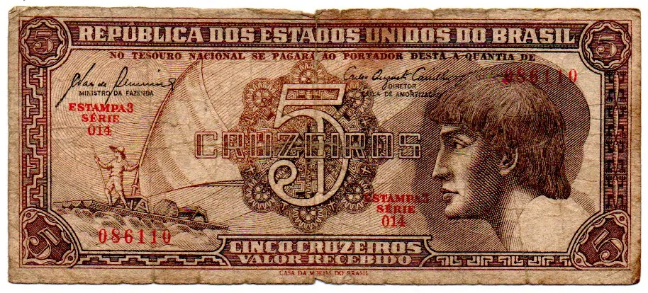 C111 - 5 Cruzeiros - Série 014 - Índio - Data: 1961 - BC