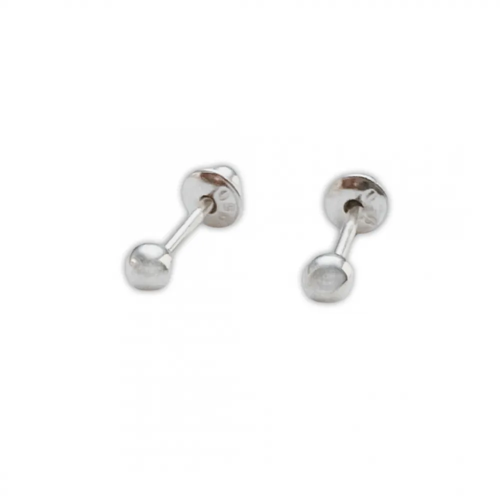  Brinco  prata 925 bolinha 2 mm - BFB01
