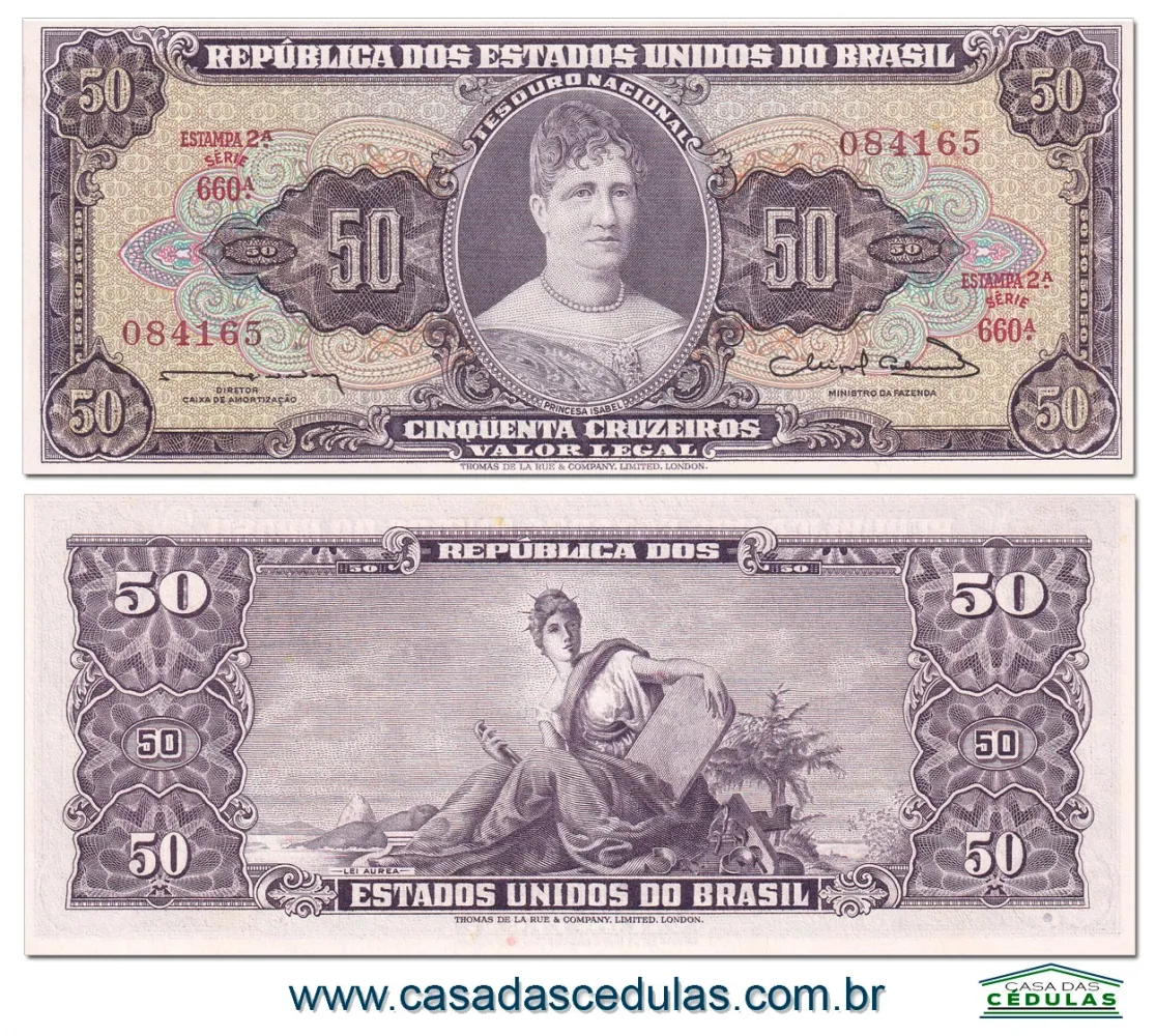 C093 - 50 Cruzeiros (Princesa Isabel) - Sob/Fe