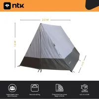Barraca Camping 3 Pessoas 2,2x2m Canadense NTK BEGE - Foto 2