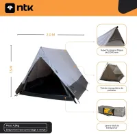 Barraca Camping 3 Pessoas 2,2x2m Canadense NTK BEGE - Foto 5