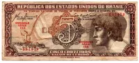 C111 - 5 Cruzeiros - Série 018 - Índio - Data: 1961 - MBC