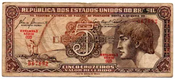 C111 - 5 Cruzeiros - Série 025 - Índio - Data: 1961 - BC